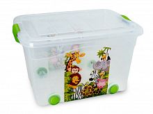 Контейнер для хранения игрушек 40 л ROLLER BOX IML Звери купить в интернет магазине | M555.COM.UA